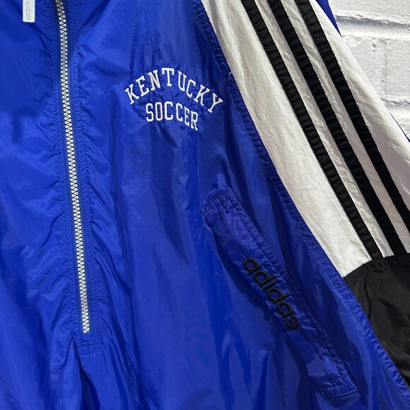 Vintage 90s Adidas Kentucky Wildcats Soccer Windbreaker Warm Up Jacket Men's XL - Picture 4 of 8